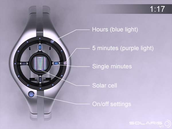 Solaris: дивный концепт диодных часов на солнечной батарее-4