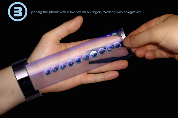 Rollerphone: концепт телефона с гибким дисплеем в браслете-3