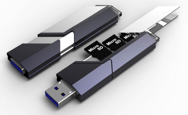 Концепт USB-флешки "три-в-одном"