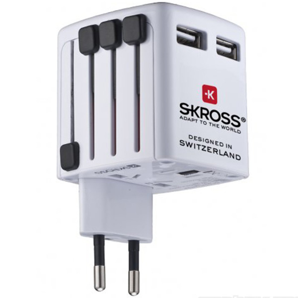 Skross: универсальный сетевой адаптер с USB для путешественников