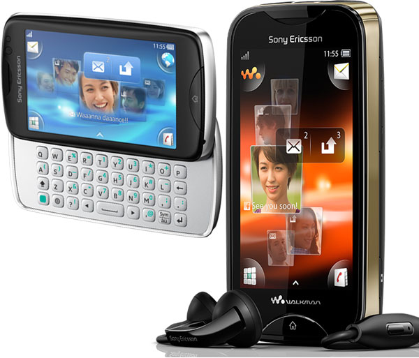Простые сенсорные телефоны Sony Ericsson Mix Walkman и txt pro