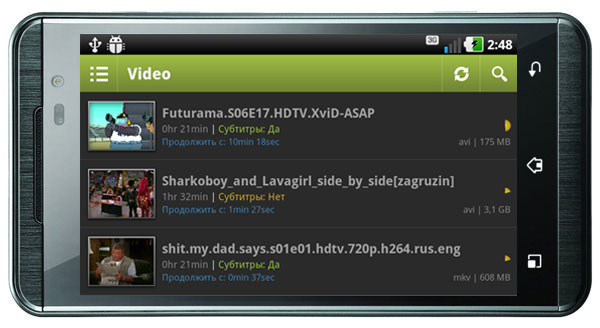 Android-гид: mVideo Player - популярный медиаплер