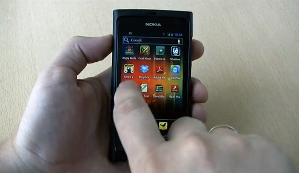 Android ICS на Nokia N9 (видео)