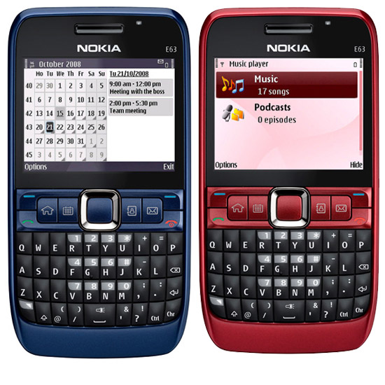 Nokia E63 с QWERTY-клавиатурой