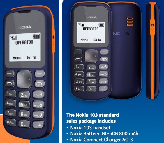 Nokia 103: знакомьтесь, самый дешевый мобильный телефон компании