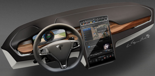 Tesla Model X: электрокроссовер с дверьми "крылья чайки" и 17" дисплеем на центральной консоли-12