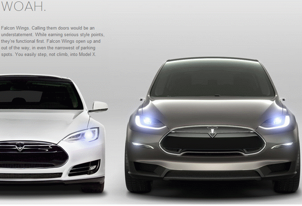 Tesla Model X: электрокроссовер с дверьми "крылья чайки" и 17" дисплеем на центральной консоли-9