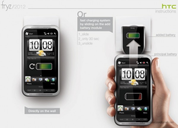 Концепт смартфона HTC Magnesium с дополнительным аккумулятором и настенной зарядкой-2