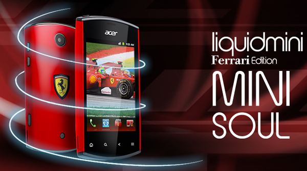 Фанатский смартфон Acer Liquid Mini Ferrari Edition