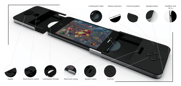 Концепт чехла Gaming Pod, превращающего iPhone в игровую приставку-5