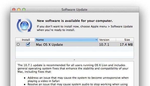 Apple выпустила обновление OS X 10.7.1-2