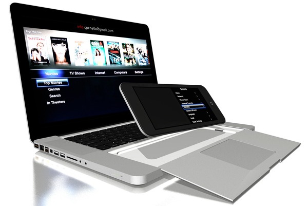 Концепт ноутбука Magic MacBook Pro с пультом iRemote