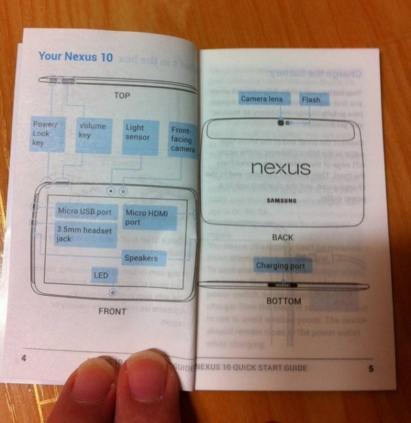 Планшет Google Nexus 10 существует. В инструкции.-2