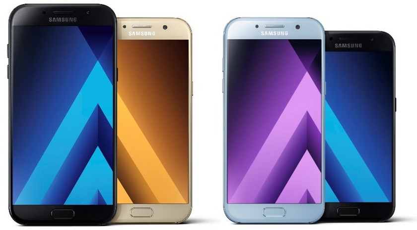 Смартфоны Samsung Galaxy A3, A5 и A7 версии 2017 года с защитой от воды