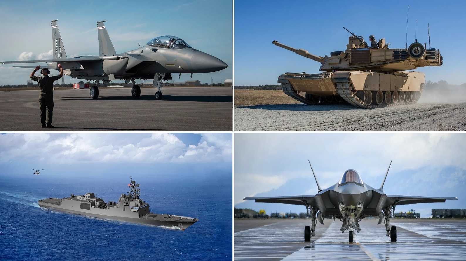 8 hypersonic missiles, 48 F-35 Lightning II fighters, 24 upgraded F-15EX Eagle II, ships, tanks, submarines and destroyers - the US will boost its defence capability by billions of dollars