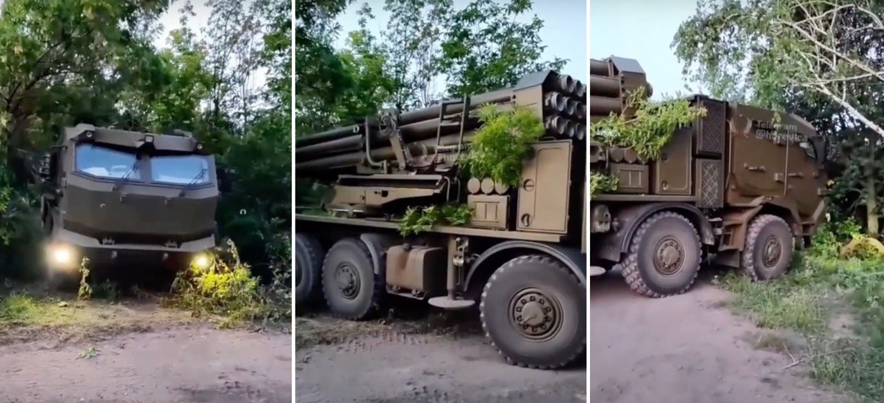Ukrainian military for the first time showed the Burevіy MLRS on the Tatra chassis