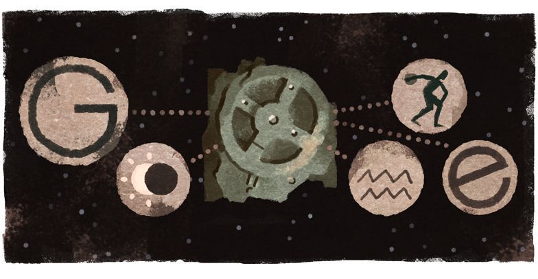 Дудл Google празднует 115  годовщину обнаружения Антикитерского механизма