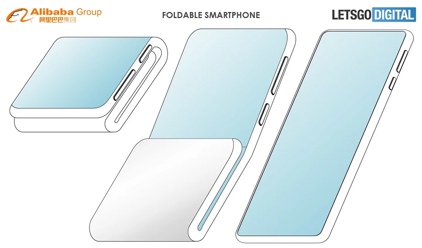 Alibaba запатентовала новый дизайн складного смартфона с двумя сгибами и дополнительным дисплеем