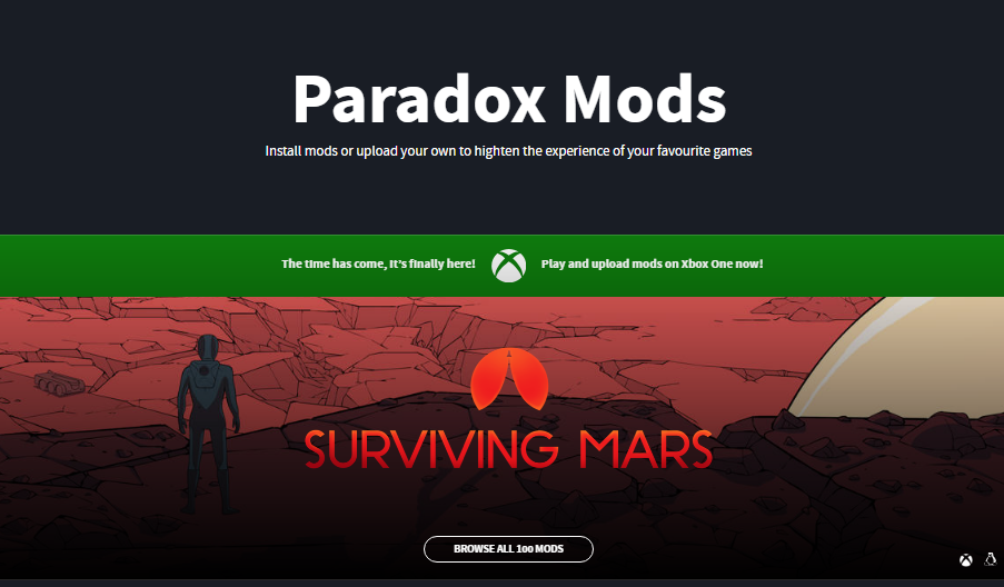 Paradox запустила на Xbox One та PC сервіс для модифікації ігор