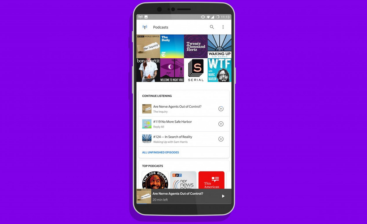 Google has built a podcast player in search on Android