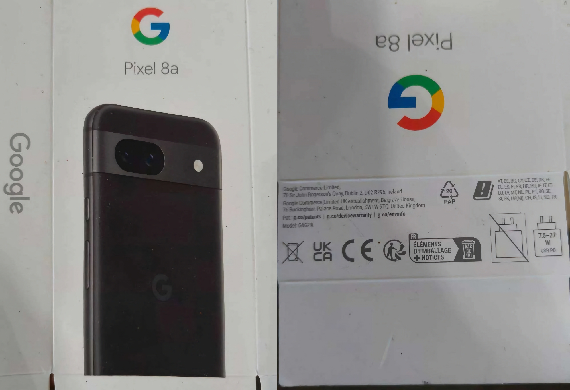 Чорний колір, подвійна камера та підтримка зарядки на 27 Вт: в інтернеті з'явилися нові витоки Google Pixel 8a