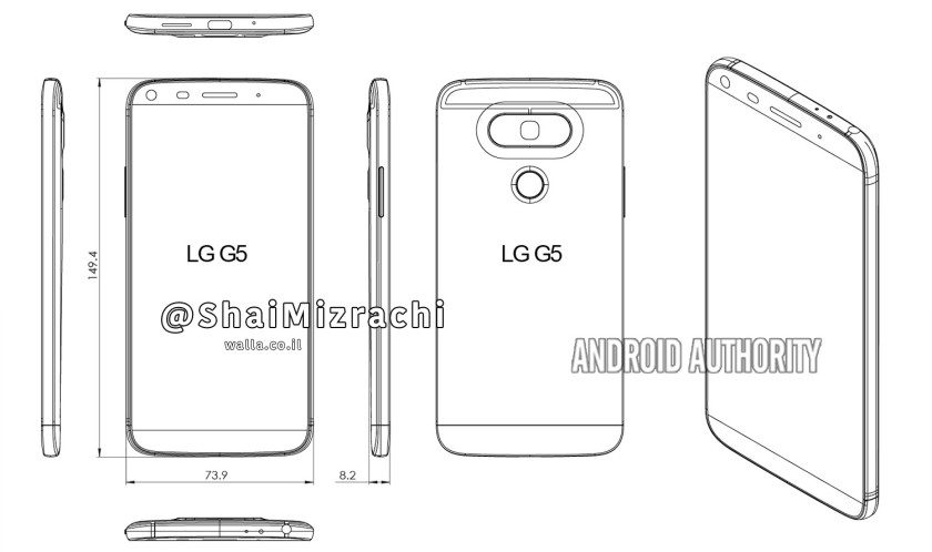 Дизайн флагманского смартфона LG G5 на чертежах