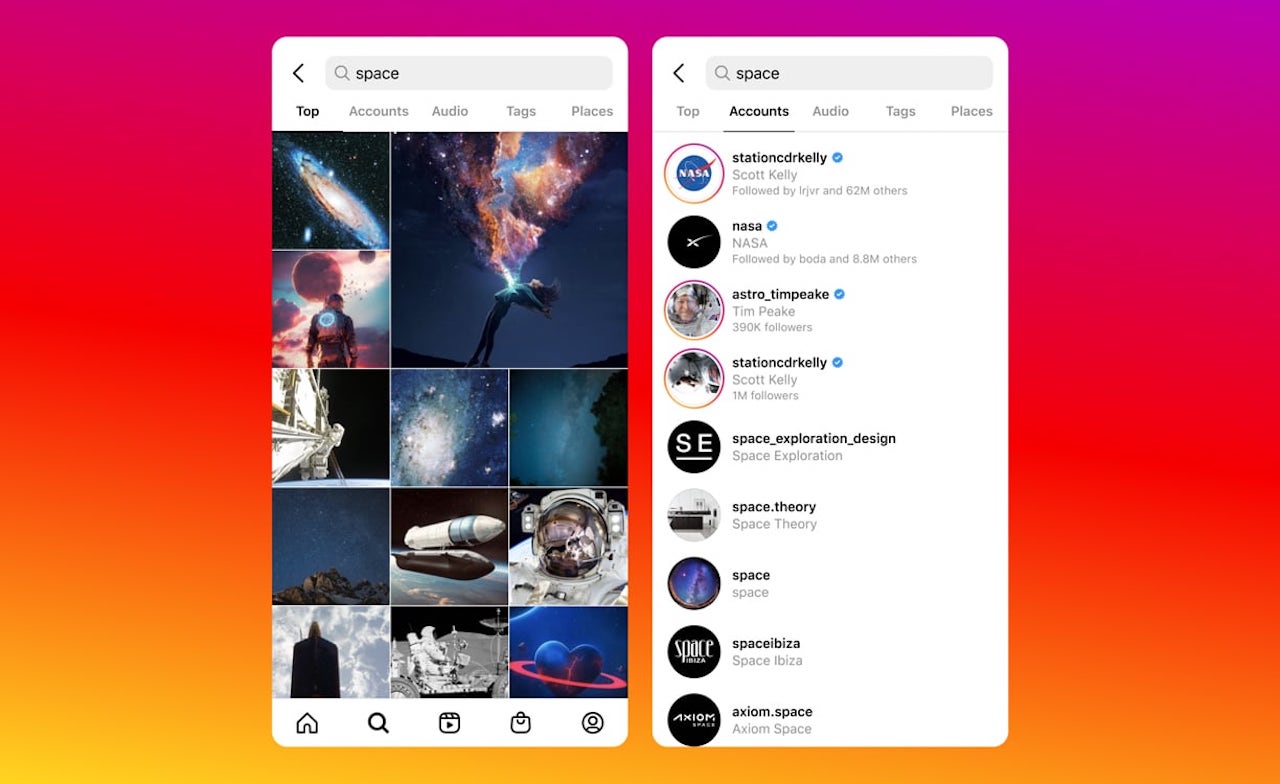 Instagram arbeitet an einer neuen Suche mit Foto- und Videoangeboten ähnlich wie TikTok