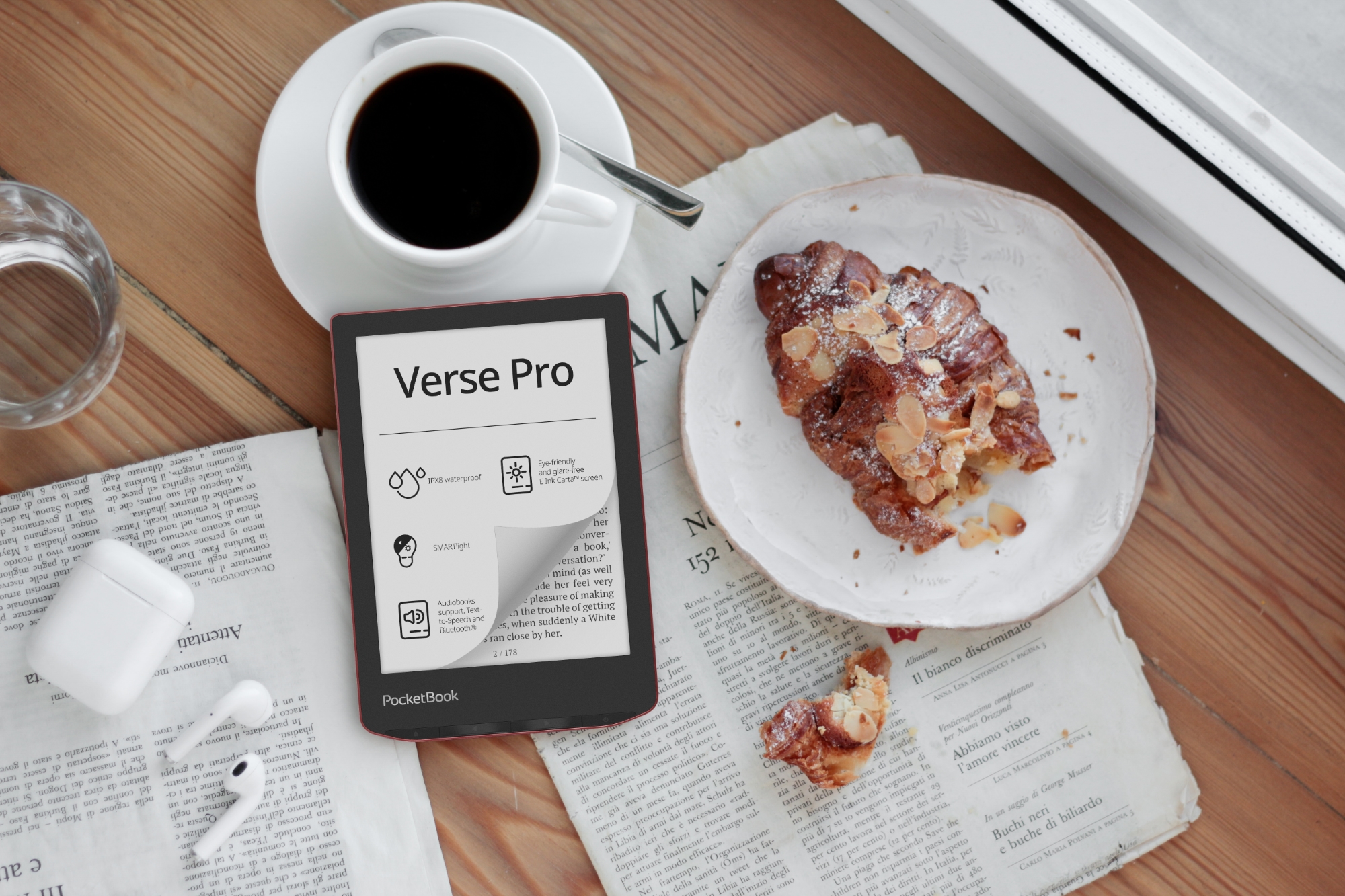 PocketBook Verse Pro: eBook met Bluetooth, IPX8-bescherming en 6-inch E Ink Carta-scherm