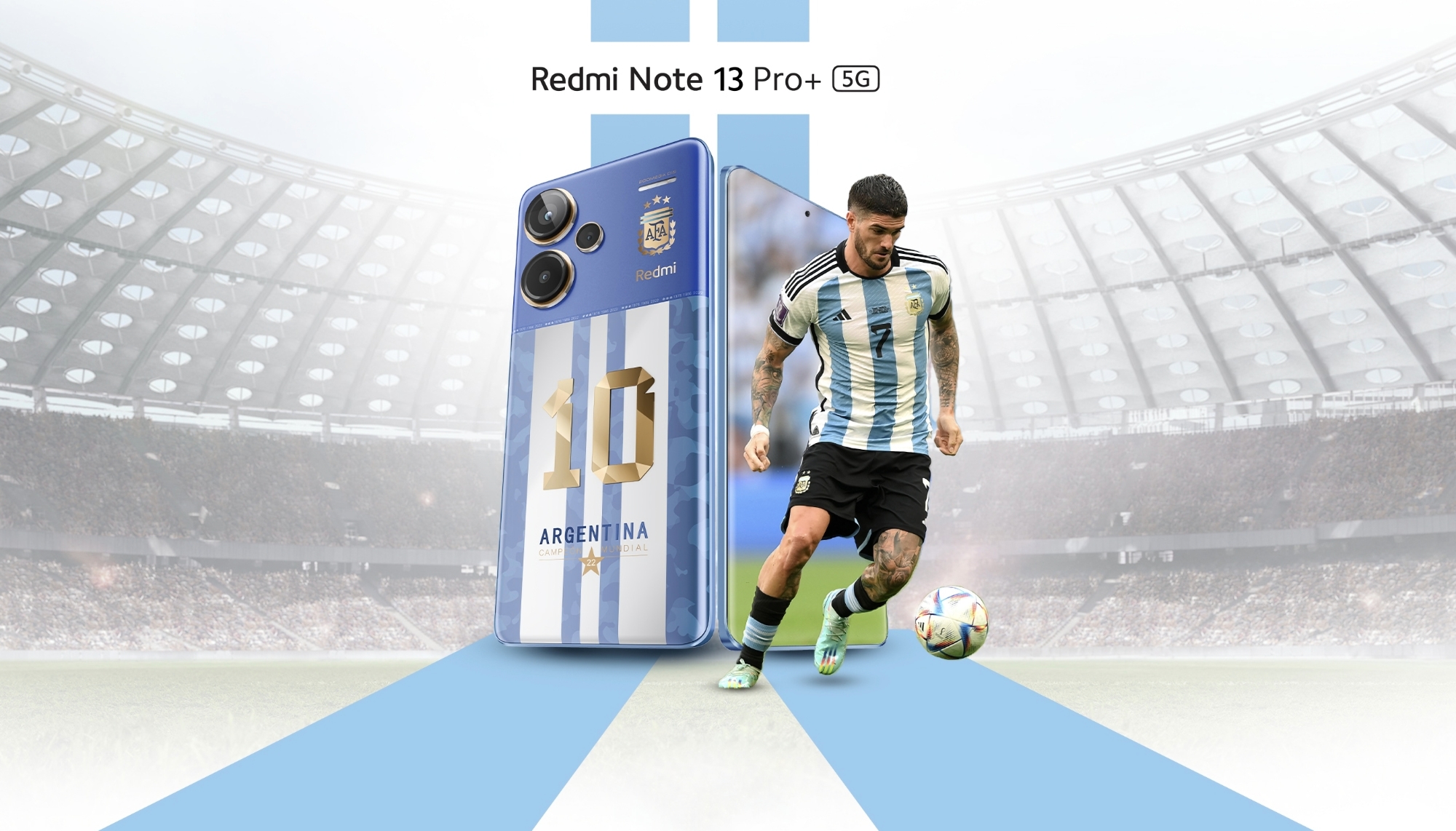 Xiaomi avduket Redmi Note 13 Pro+ World Champions Edition: en smarttelefon for fans av Argentinas fotballandslag