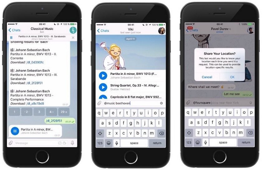 Telegram обновил бот-платформу и мобильный клиент