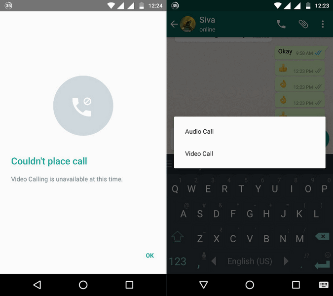 WhatsApp тестирует функцию видеозвонков