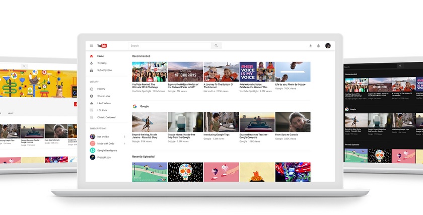 How to enable the new YouTube design with a dark interface