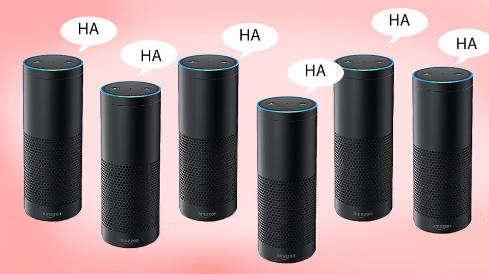 Clever column Alexa at night scares people with laughter Joker