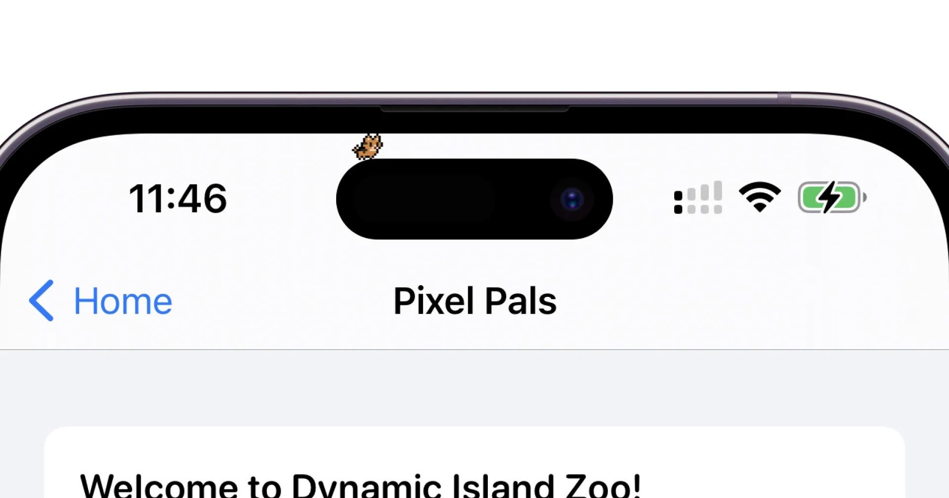 Peut-être l'utilisation la plus mignonne de la découpe sur l'iPhone 14 Pro : Les développeurs d'Apollo ont créé un "tamagotchi" pour Dynamic Island.