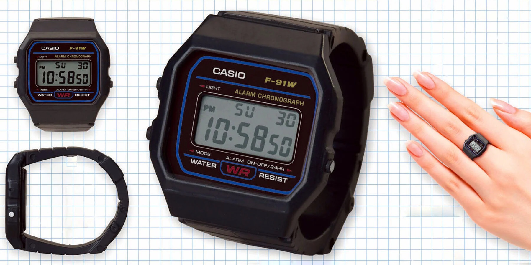 Casio hat eine Kollektion von Mini-Uhren in Form von Ringen auf den Markt gebracht