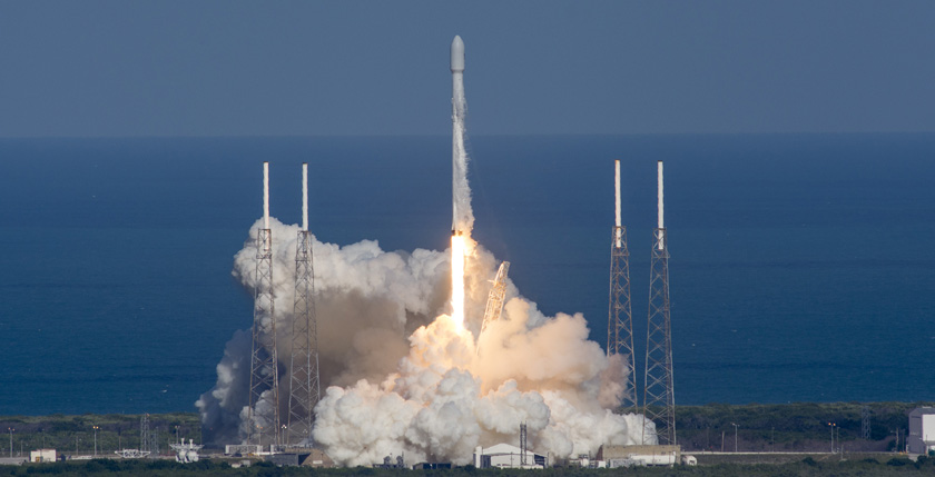 Третья подряд успешная посадка SpaceX Falcon 9 в океан