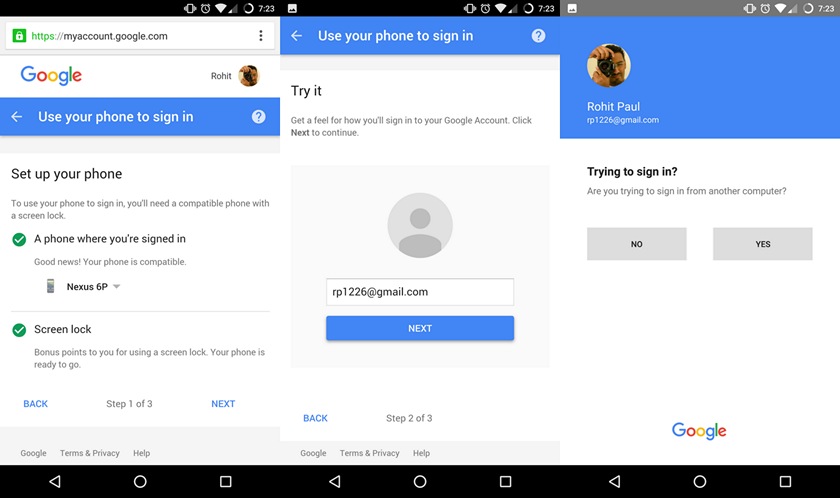 Google тестирует беспарольный вход в аккаунт с помощью смартфона