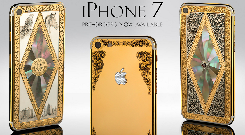 Начался предзаказ iPhone 7 с корпусом из 24-каратного золота, бриллиантами и рубинами