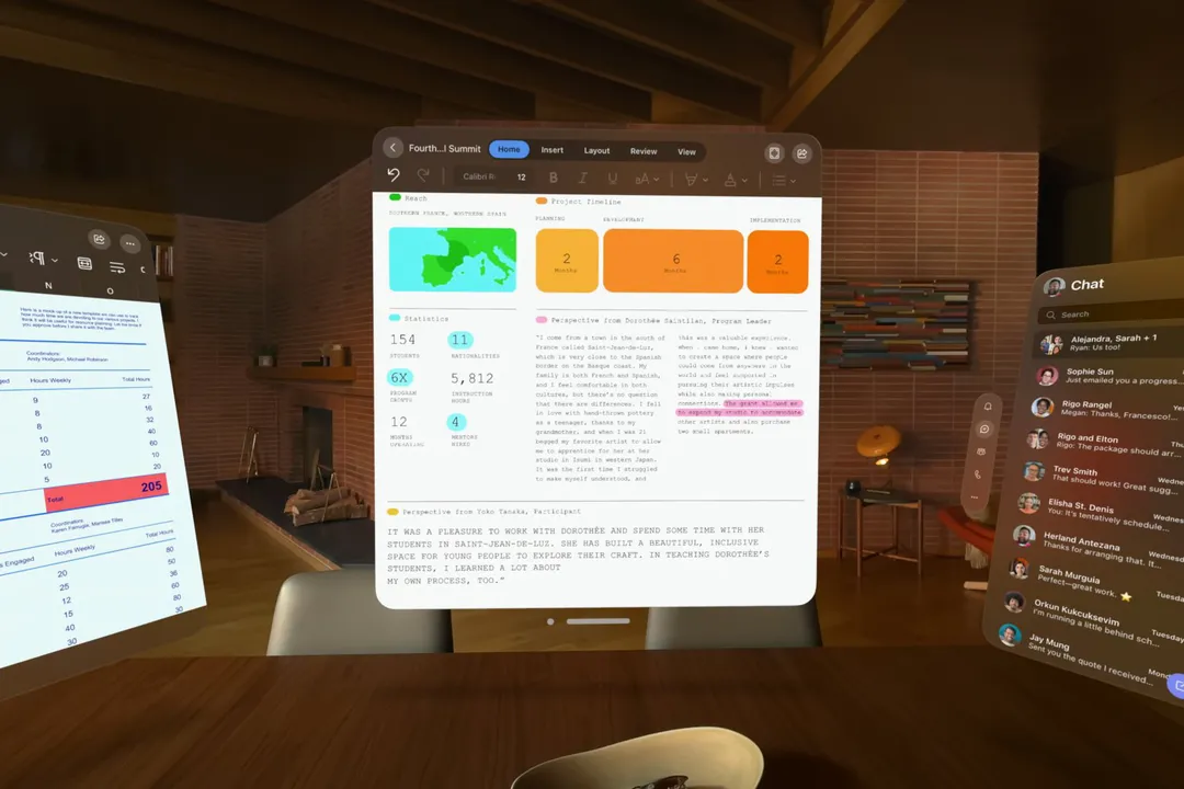 Microsoft Word, Excel en Teams krijgen native versies voor Apple Vision Pro
