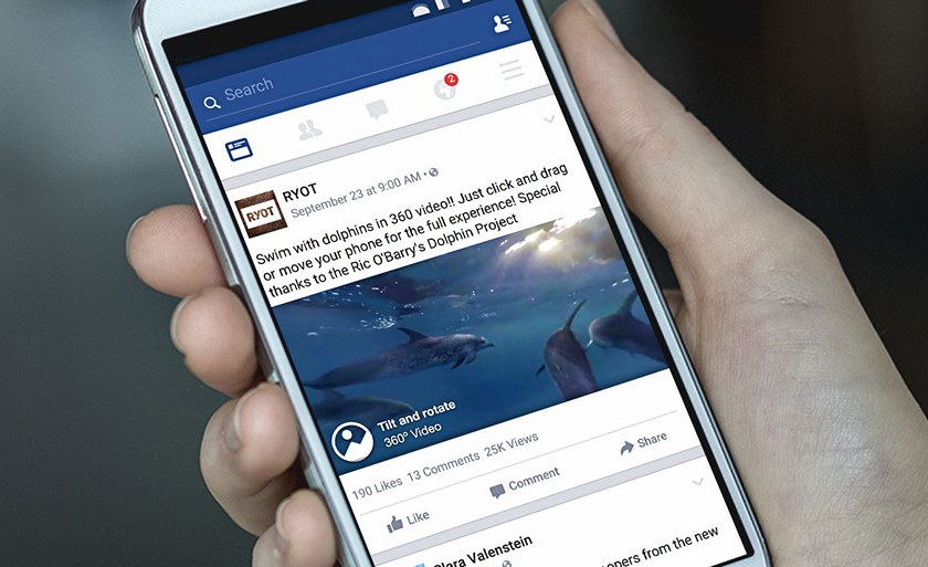 Facebook расширяет поддержку 360-градусных видео на новые платформы