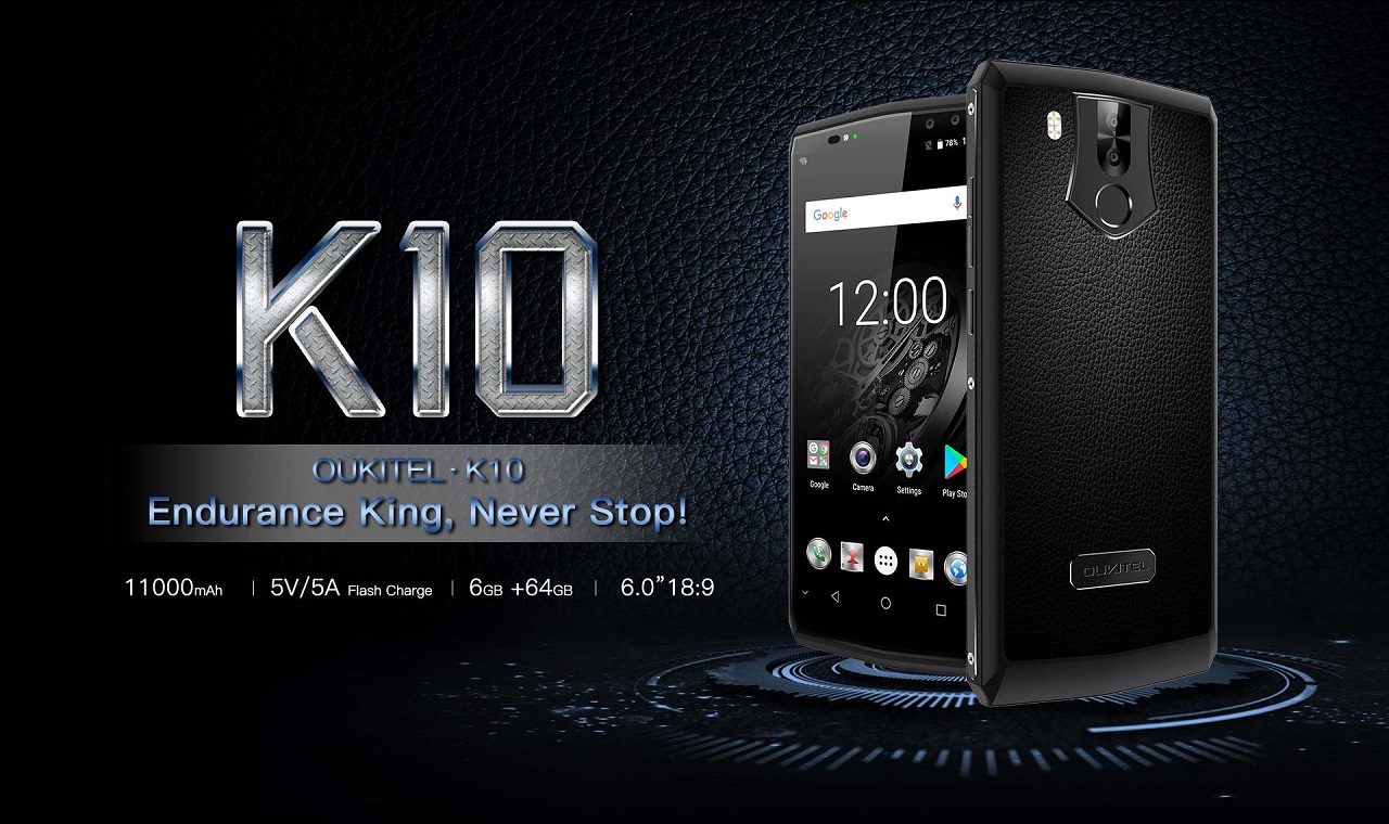 OUKITEL K10: новый и стильный смартфон с батареей на 11 000 мАч