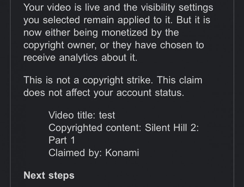 Konami проговорилася? Блогер отримав блокування стріму з формулюванням від японців "За порушення авторських прав на гру Silent Hill 2: Part 1"-2