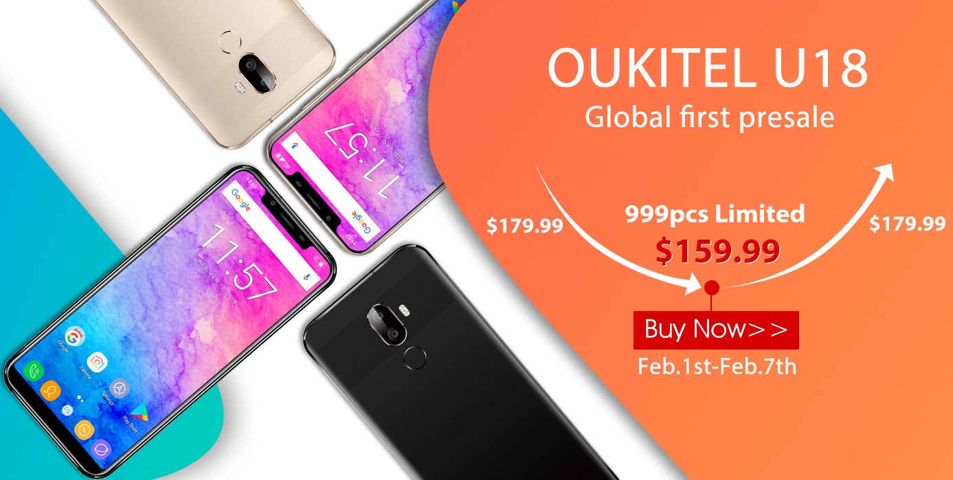 iPhone X-подобный смартфон OUKITEL U18 появился в предпродаже всего за $159,99