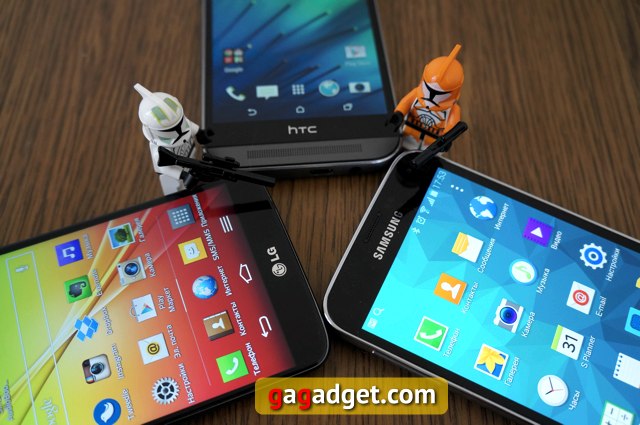 Сравнение флагманских смартфонов LG G2, HTC One M8 и Samsung Galaxy S5