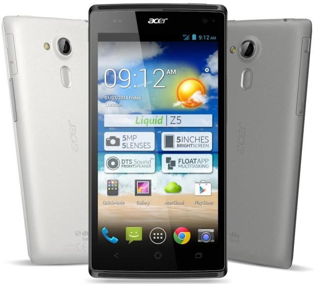 5-дюймовый смартфон Acer Liquid Z5 с 10 февраля в Украине