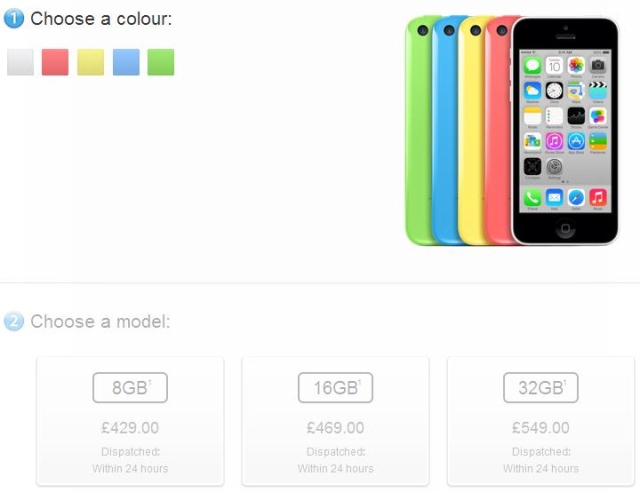 Самый бюджетный Apple iPhone 5c с 8 ГБ поступает в продажу
