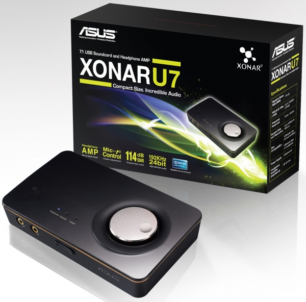Внешняя звуковая карта Asus Xonar U7 с USB-интерфейсом