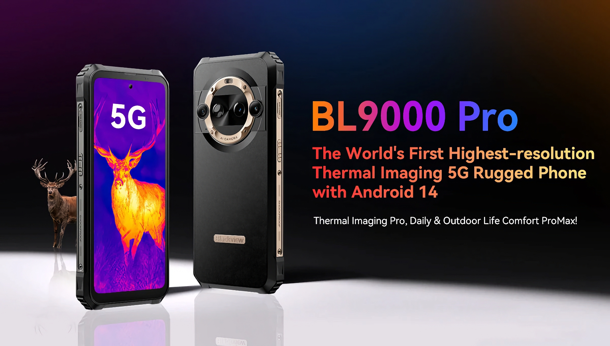 Blackview BL9000 Pro: ударопрочный смартфон с чипом MediaTek Dimensity 8020, батареей на 8800 мАч и тепловизором FLIR по специальной цене