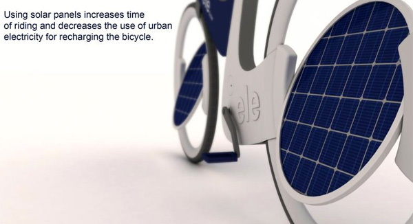 Концепт электрического велосипеда с солнечными батареями Ele-2