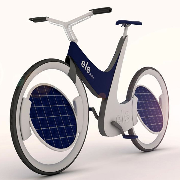 Концепт электрического велосипеда с солнечными батареями Ele-3